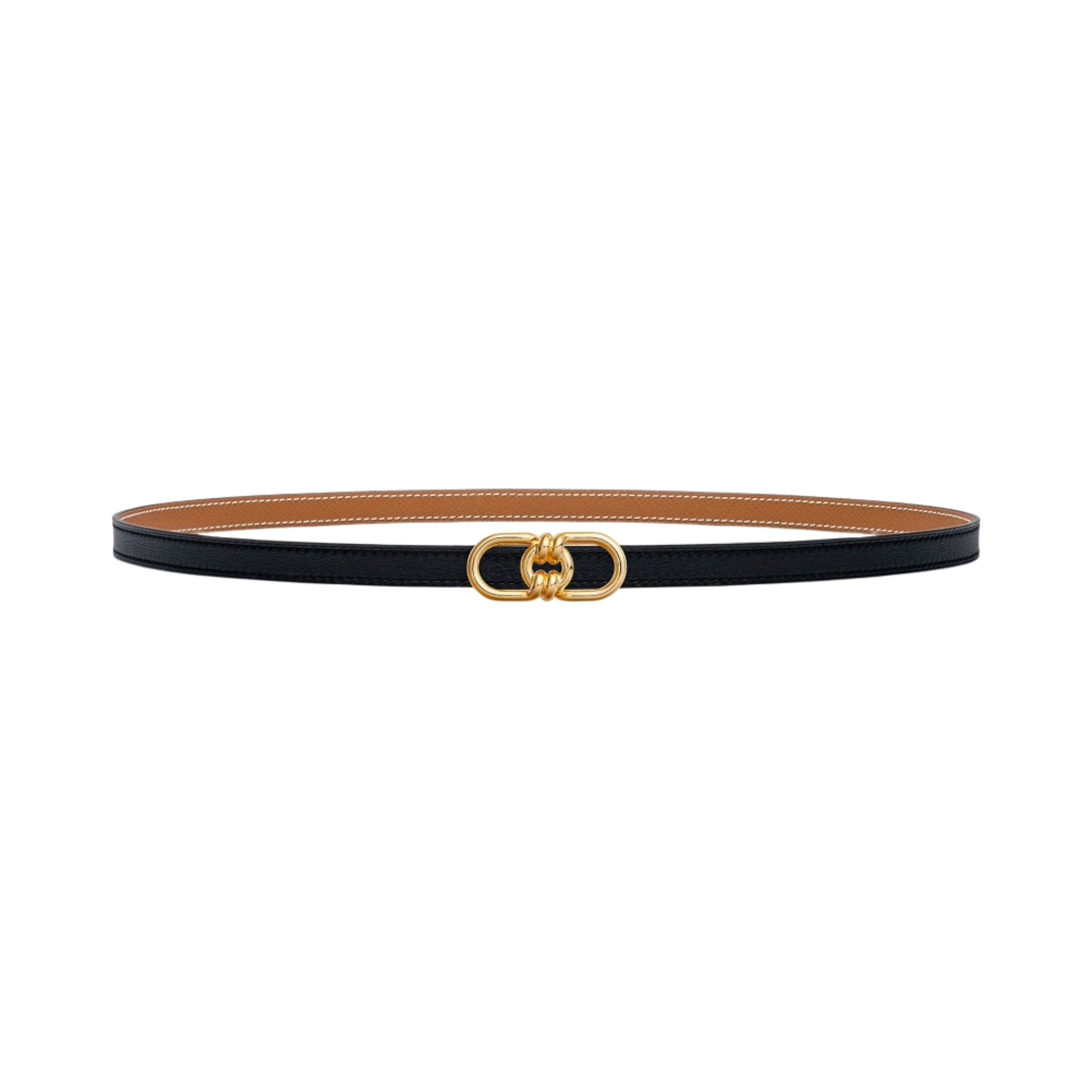 (W) 에르메스 쁠레성쓰 벨트 버클 & 리버서블 가죽 스트랩 13mm & 골드 누아 골드((W) Hermes Plaisance Belt Buckle & Reversible Leather Strap 13mm & Gold Noir Gold) - 1