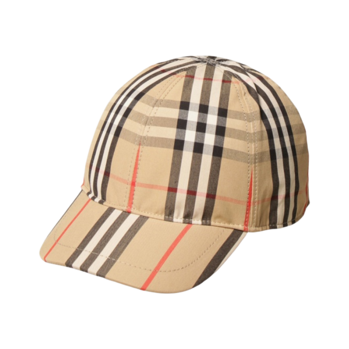 8015737 (Kids) Burberry Vintage Check Icon Stripe Ball Cap Archive Beige