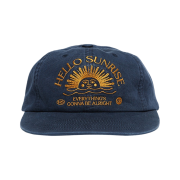 Hello Sunrise Washed HS Arch Logo 6Panel Cap Navy & Orange