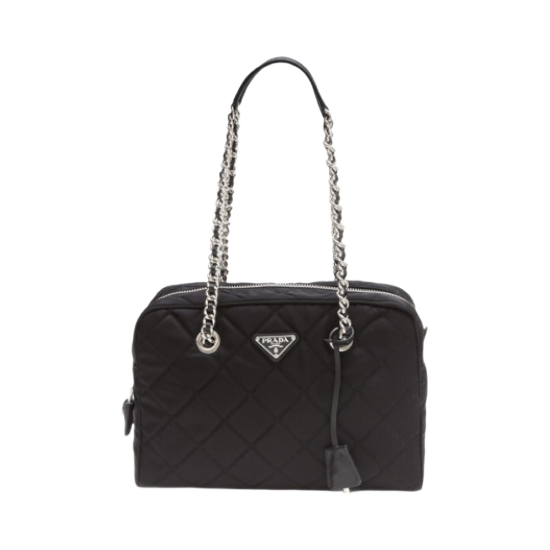 프라다 포코노 나일론 퀼팅 체인 숄더백 블랙(Prada Pocono Nylon Quilted Chain Shoulder Bag Black)