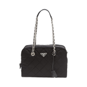 Prada Pocono Nylon Quilted Chain Shoulder Bag Black