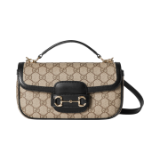 Gucci Horsebit 1955 Small Top Handle Bag Beige Black