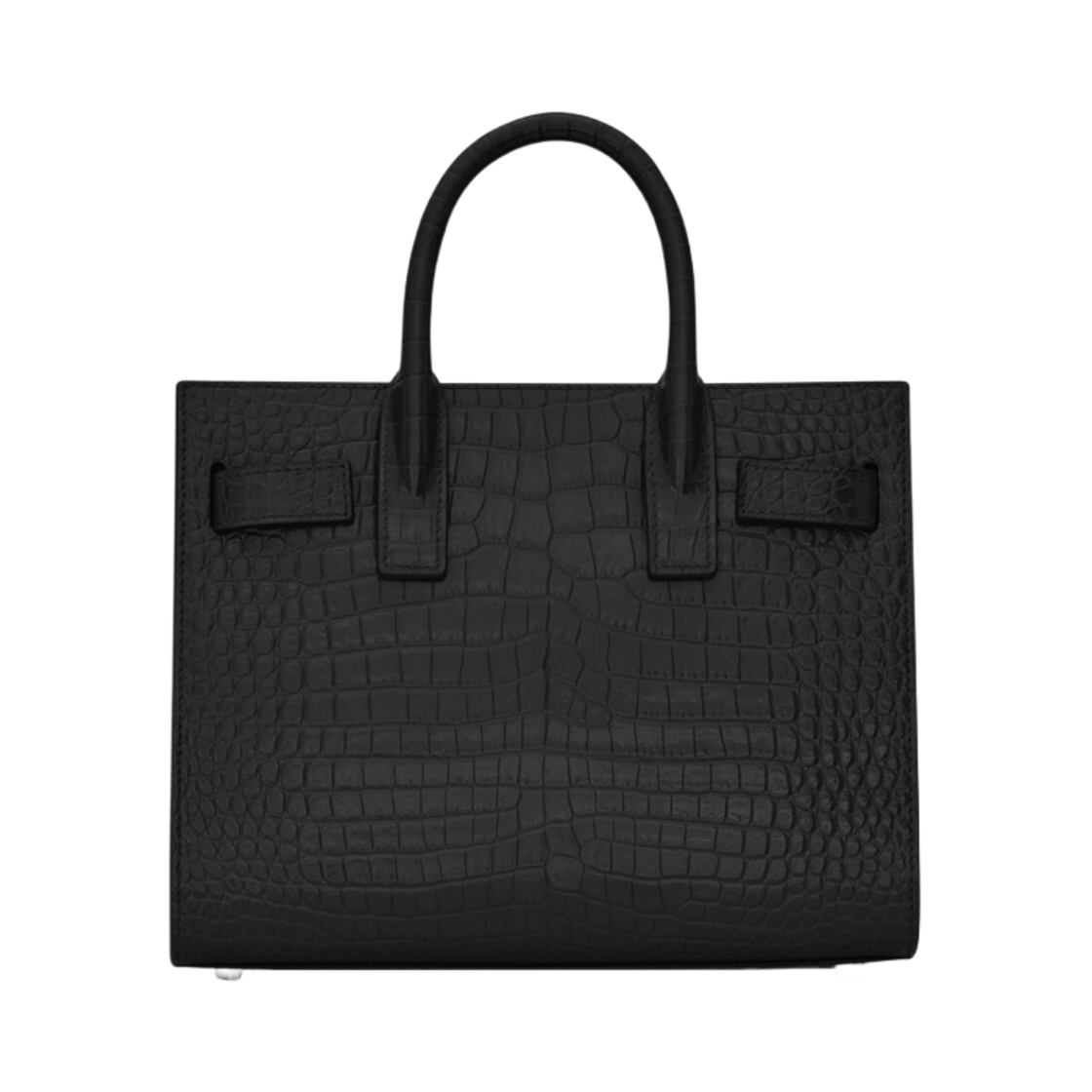 생로랑 엠보스 크로코다일 샤이니 레더 클래식 삭 드 주르 나노백 블랙(Saint Laurent Classic Sac de Jour Nano Bag in Embossed Crocodile Shiny Leather Black) - 3