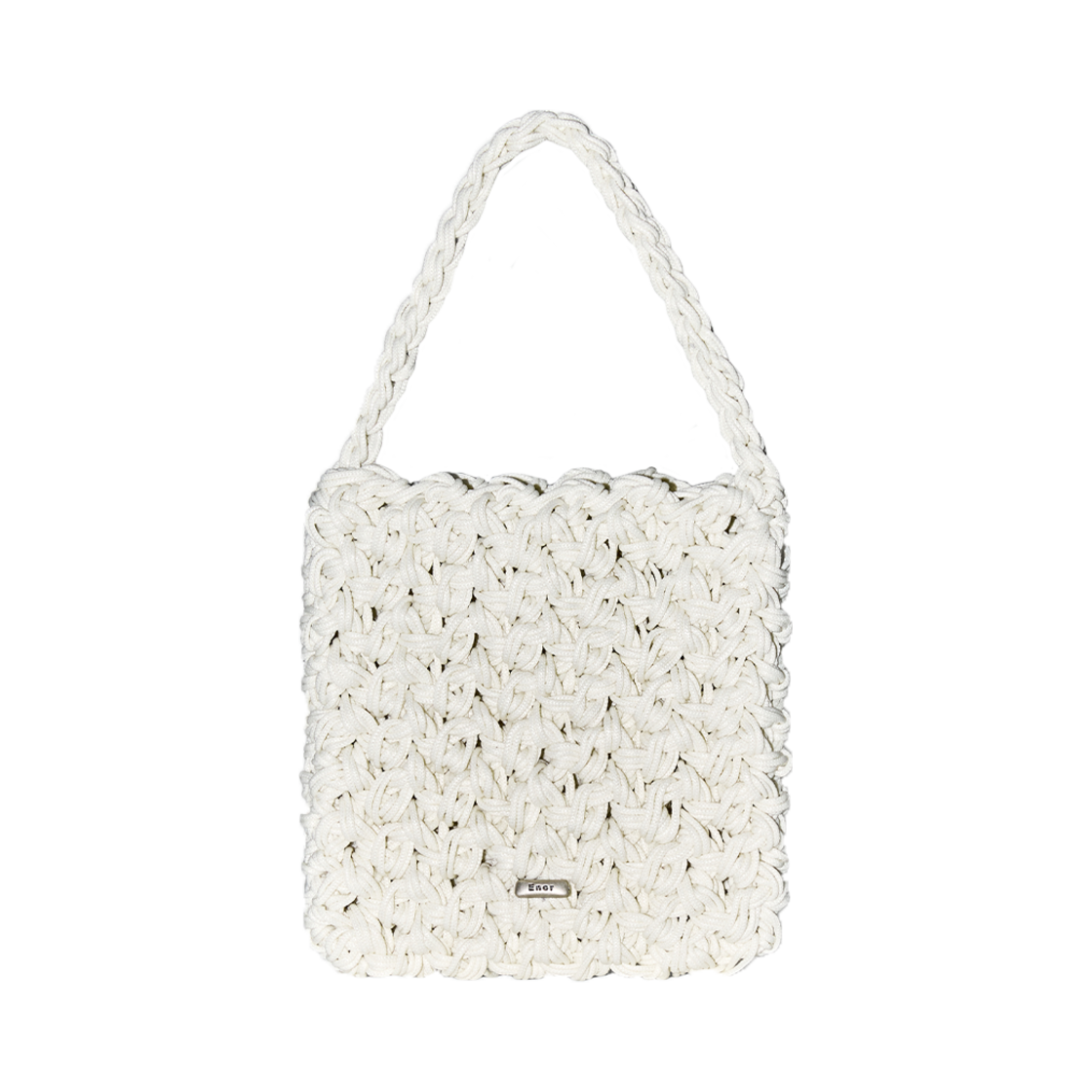 BESUACC003CR Enor Women Weaving Square Bag Mini Cream