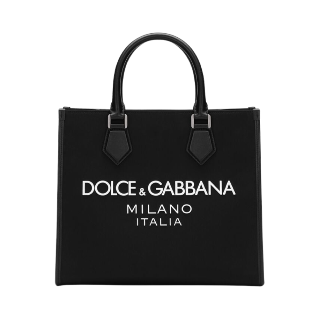 BM2272AG1828B956 Dolce & Gabbana Small Nylon Shopper Bag Black