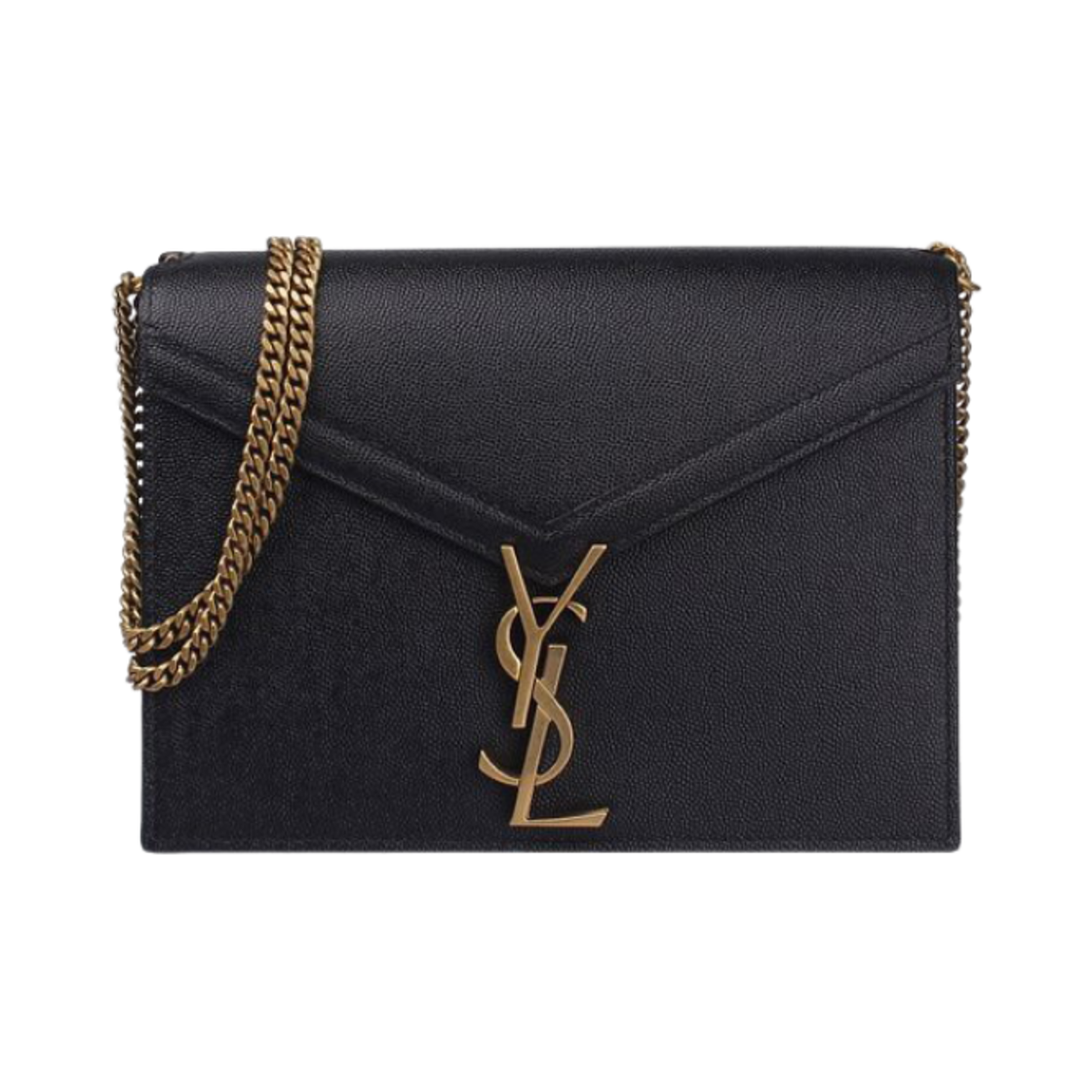 생로랑 그랑 드 뿌드르 엠보스 레더 카산드라 미디움 체인백 블랙(Saint Laurent Cassandra Medium Chain Bag in Grain de Poudre Embossed Leather Black) - 1