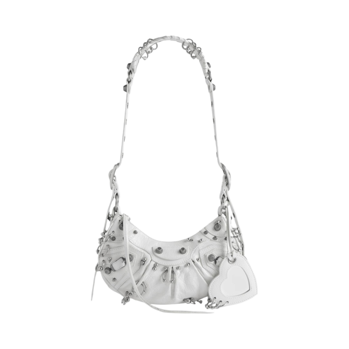 발렌시아가 르 카골 XS 숄더백 피어싱 옵틱 화이트