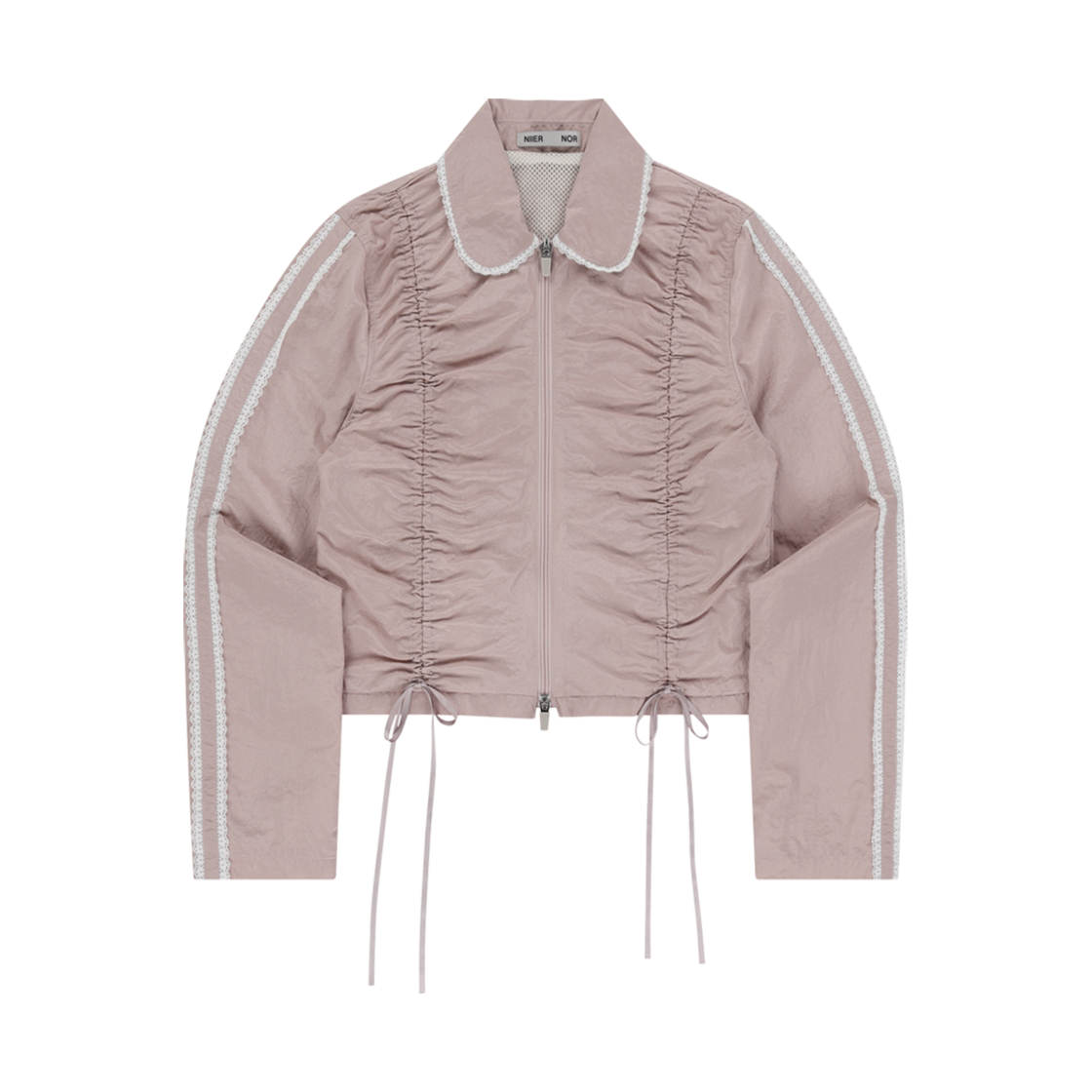 니어 노어 레이스 셔링 자켓 핑크(NIIER NOR Lace Shirring Jacket Pink)