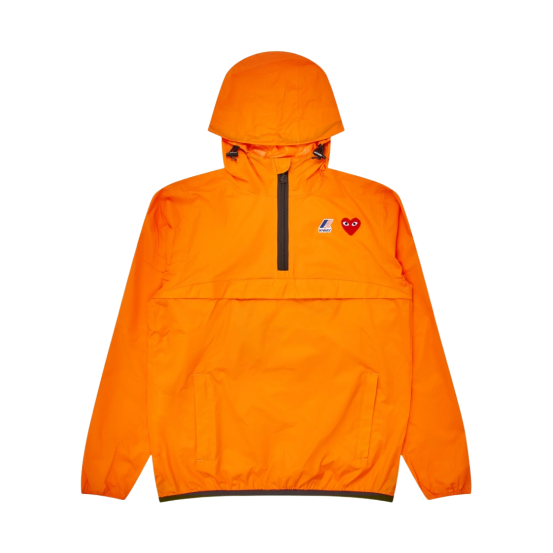 플레이 꼼데가르송 x 까웨 하프 집 자켓 오렌지(Play Comme des Garcons x K-Way Half Zip Jacket Orange)
