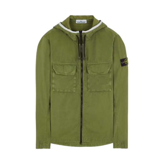Stone Island 122WN Old Dye Treatment Hooded Jacket Olive Green - 22SS