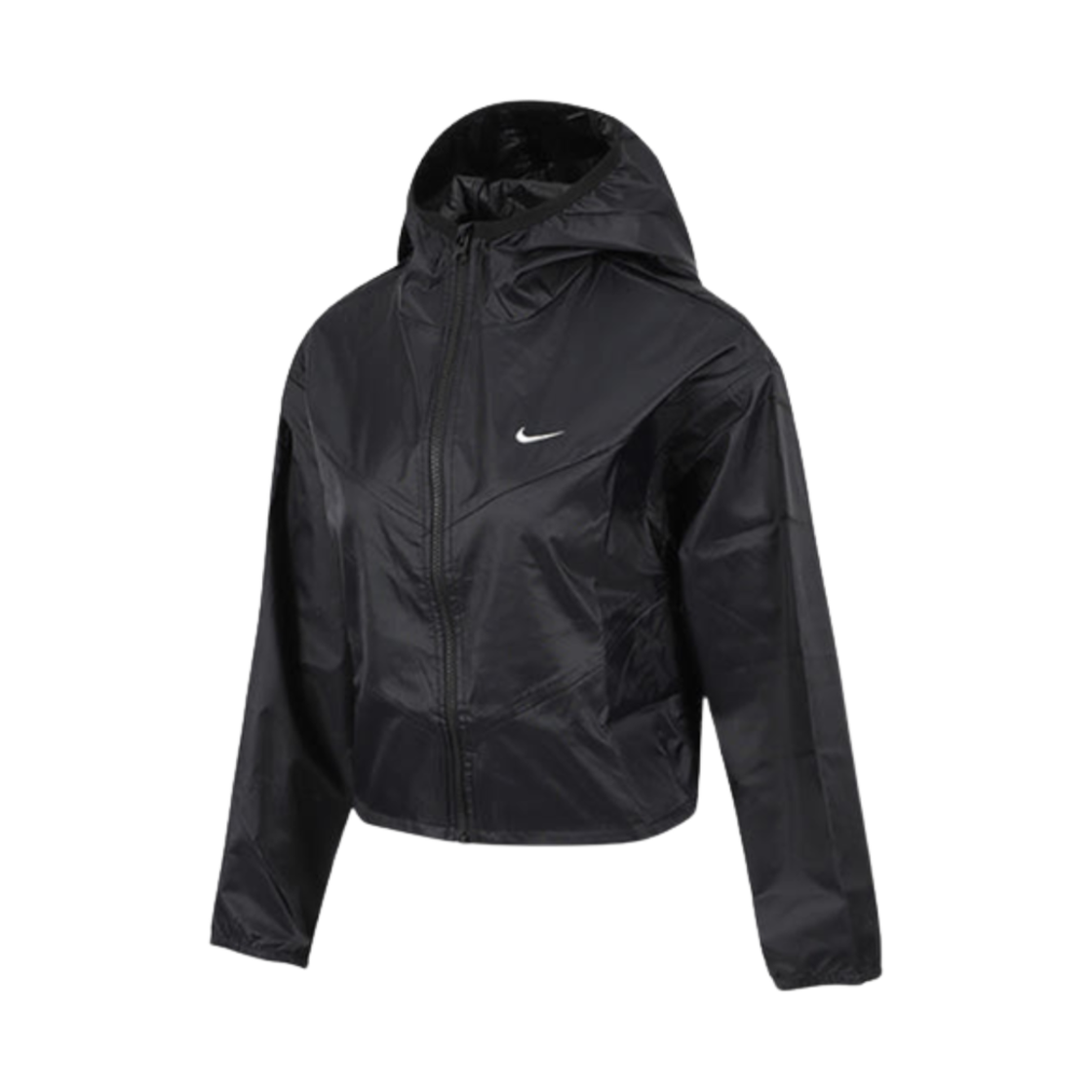 (W) 나이키 NSW 윈드러너 루즈 우븐 후드 자켓 블랙 화이트 - 아시아