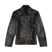 Diesel L-Hudson Shirt Jacket in Supple Leather Black