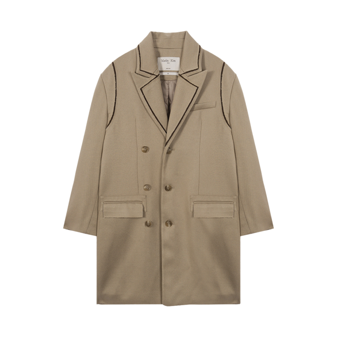MK239OJK020MBE (W) Matin Kim Drop Shoulder Long Double Jacket Beige