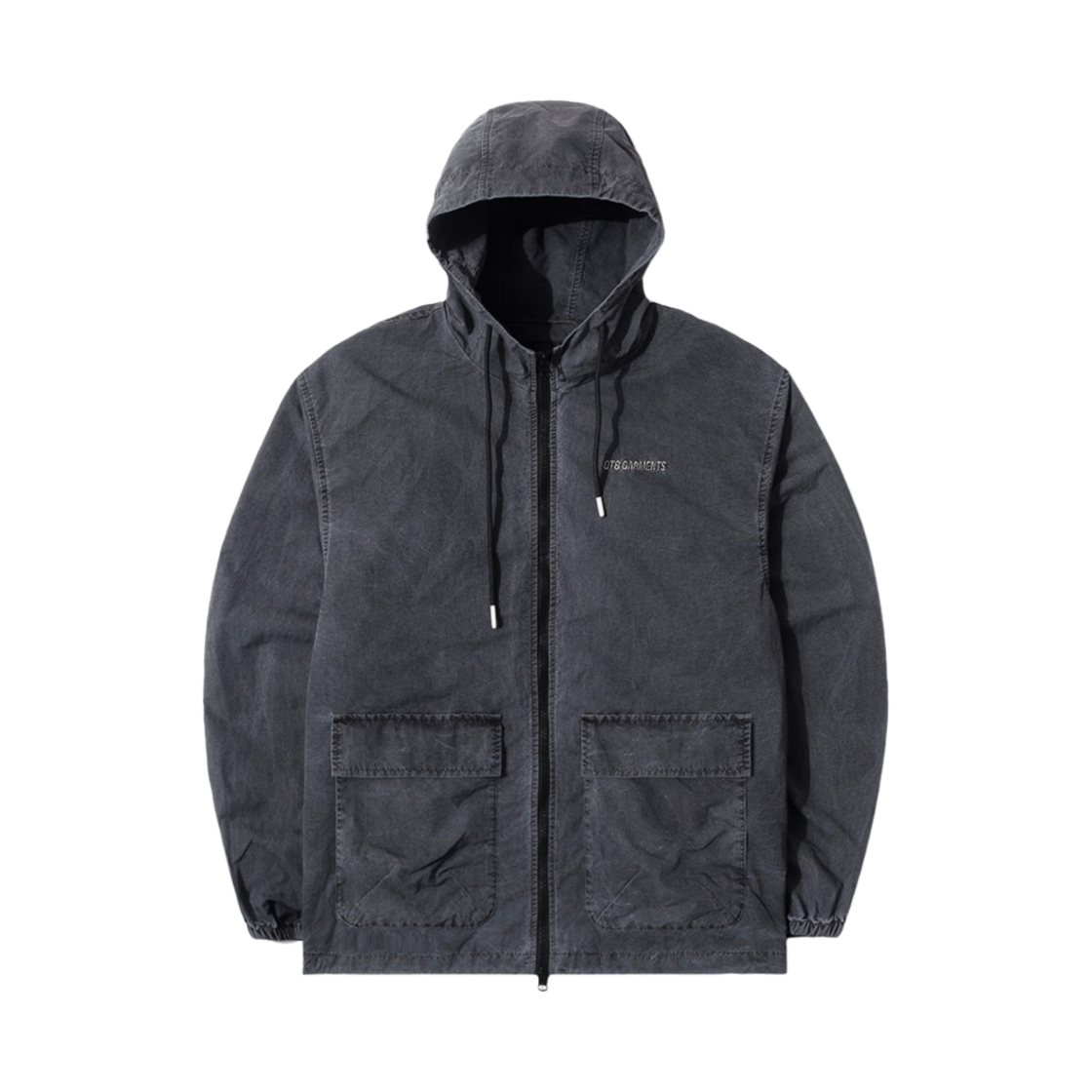 큐티에잇 가먼츠 피그먼트 후디 윈드브레이커 차콜