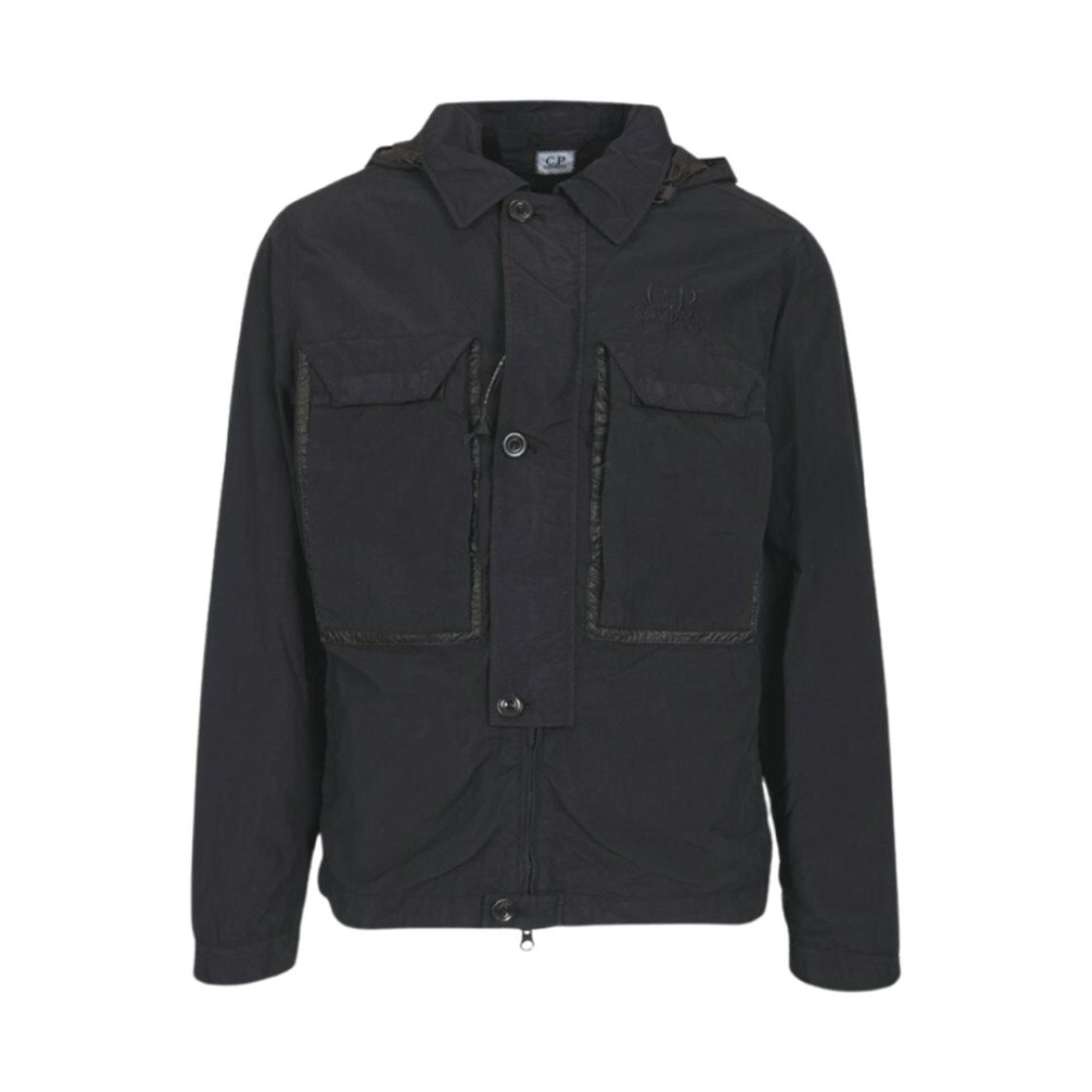 C.P. 컴퍼니 플랫 나일론 고글 오버셔츠 토탈 이클립스 블루 - 25SS(C.P. Company Flatt Nylon Goggle Overshirt Total Eclipse Blue - 25SS)