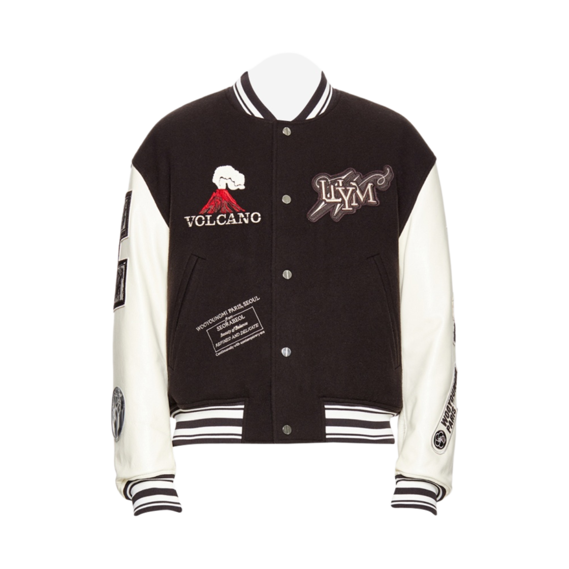 W233JP01918D Wooyoungmi Volcano Varsity Jacket Brown - 23FW