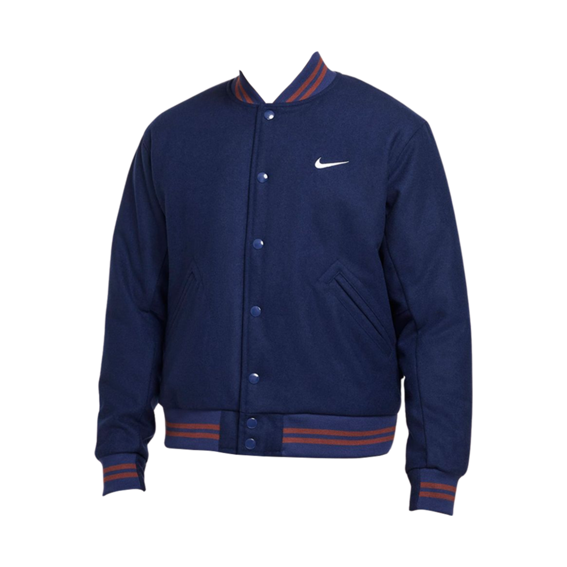 나이키 NSW 바시티 자켓 미드나잇 네이비 화이트 - 아시아(Nike NSW Varsity Jacket Midnight Navy White - Asia)