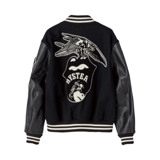 Hysteric Glamour x The Rolling Stones HYS Loves 1975 Us Tour Embroidered Stadium Jacket Black