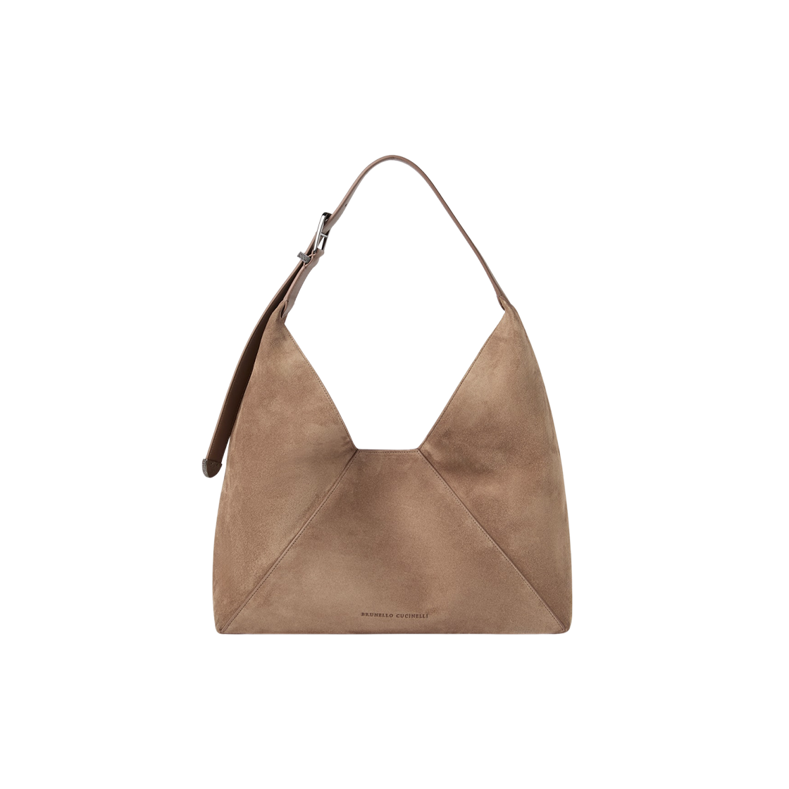 MBHID3678-C7275 Brunello Cucinelli BC Duo Hobo Bag in Suede Calfskin Tobacco