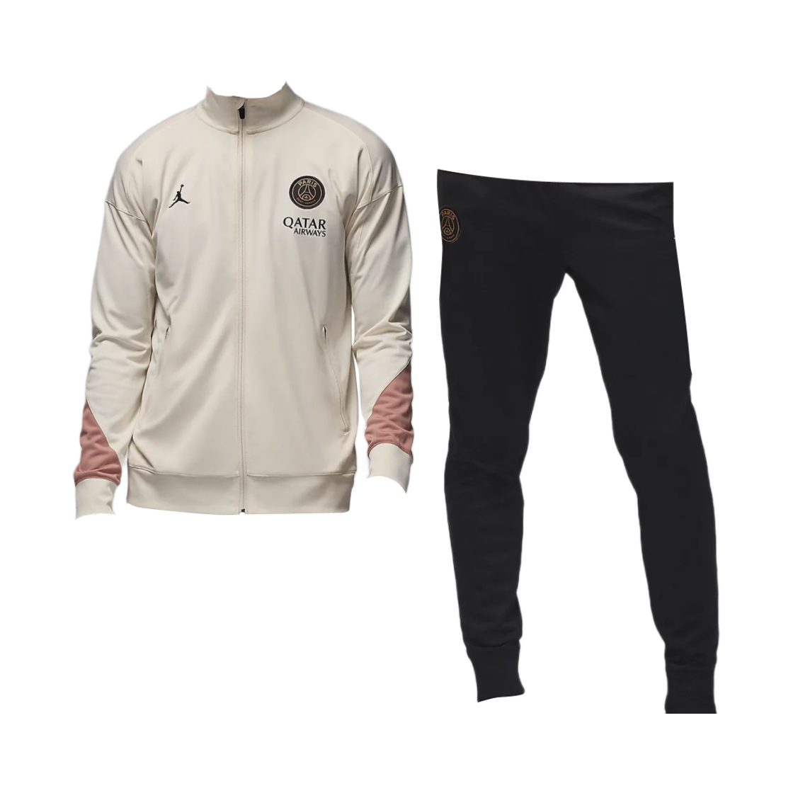 FQ2474-111 Jordan x Paris Saint-Germain Dri-Fit Strike Third Soccer Knit Track Suit Pale Ivory Rust Pink - Asia