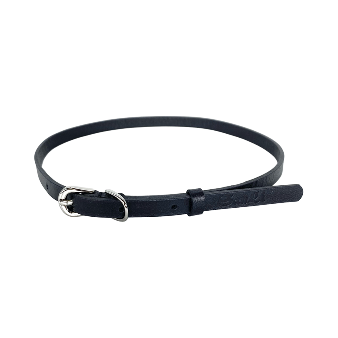 SLN497_01 SANLI Thin Classic Leather Choker