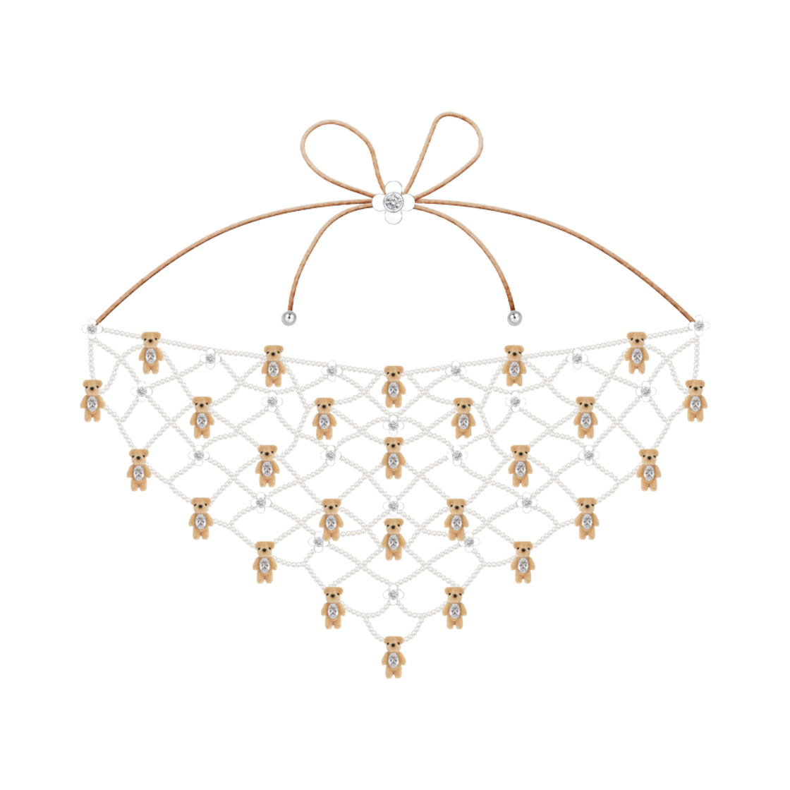 KW5BJENYV01BR Yvmin Mini Bear Babushka Necklace Light Brown - 25SS