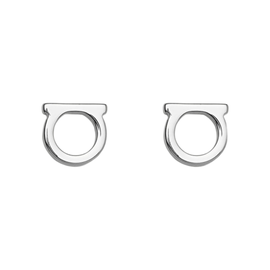 760120-696433 (W) Ferragamo Gancini Small Earrings Brass & Palladium