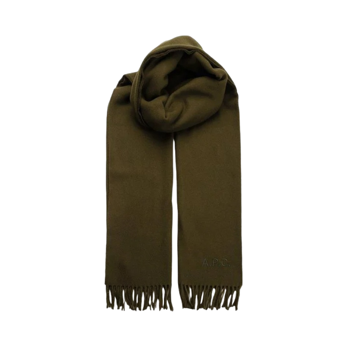 WOAFE-M15170-KAG A.P.C. Alix Brodee Muffler Dark Green