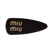 (W) Miu Miu Velvet Hair Clip Black