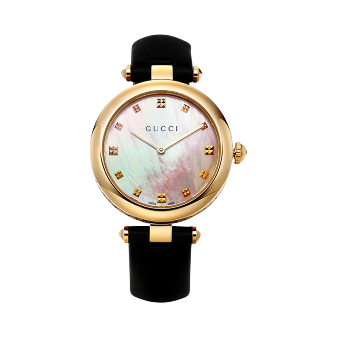 YA141404 (W) Gucci Diamantissima Quartz 32mm Leather Black Mother of Pearl