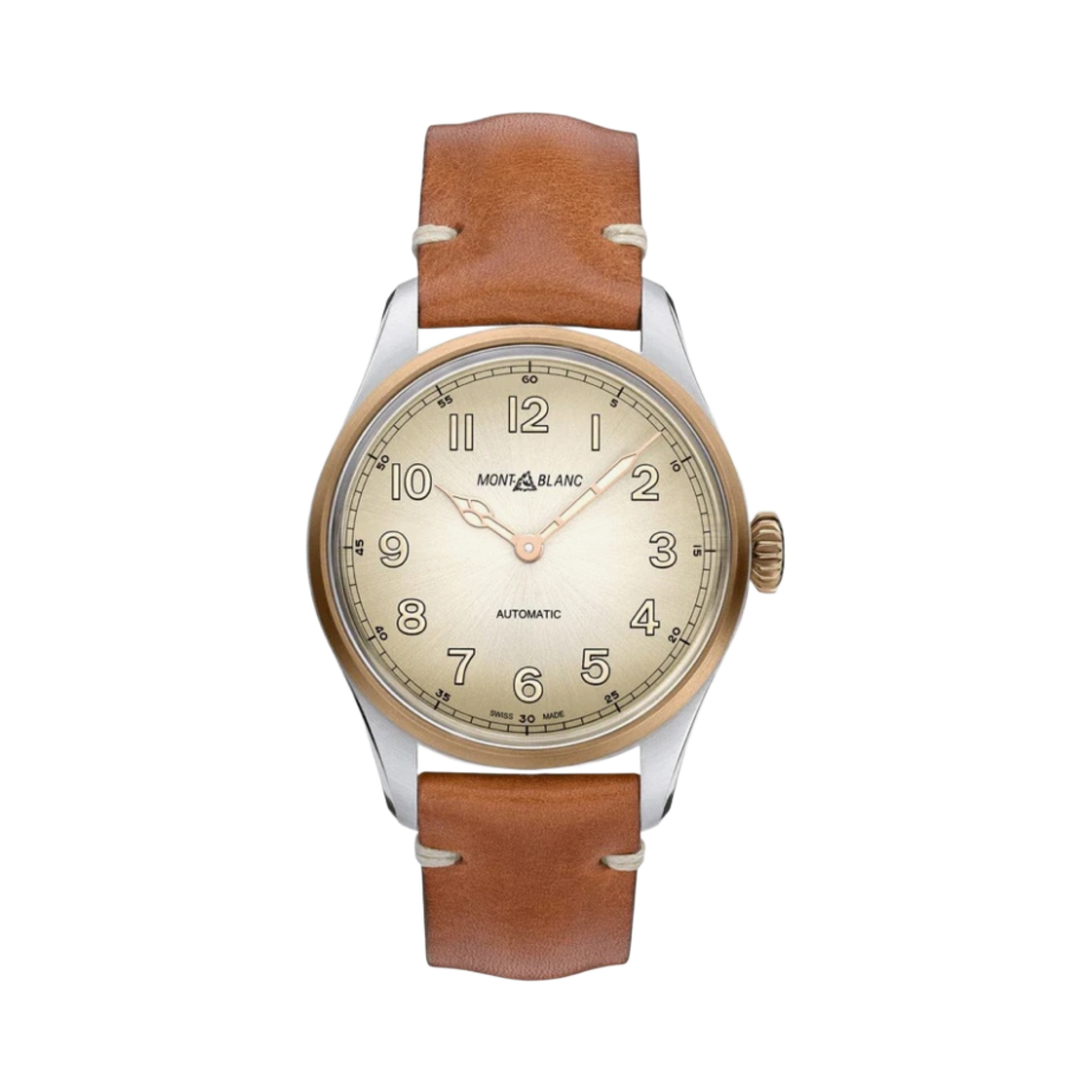 몽블랑 1858 오토매틱 40mm 브론즈 스테인리스 스틸 레더 베이지(Montblanc 1858 Automatic 40mm Bronze Stainless Steel Leather Beige)