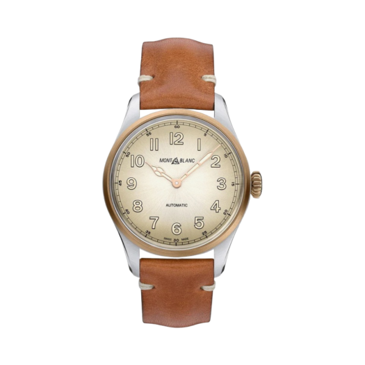 Montblanc 1858 Automatic 40mm Bronze Stainless Steel Leather Beige