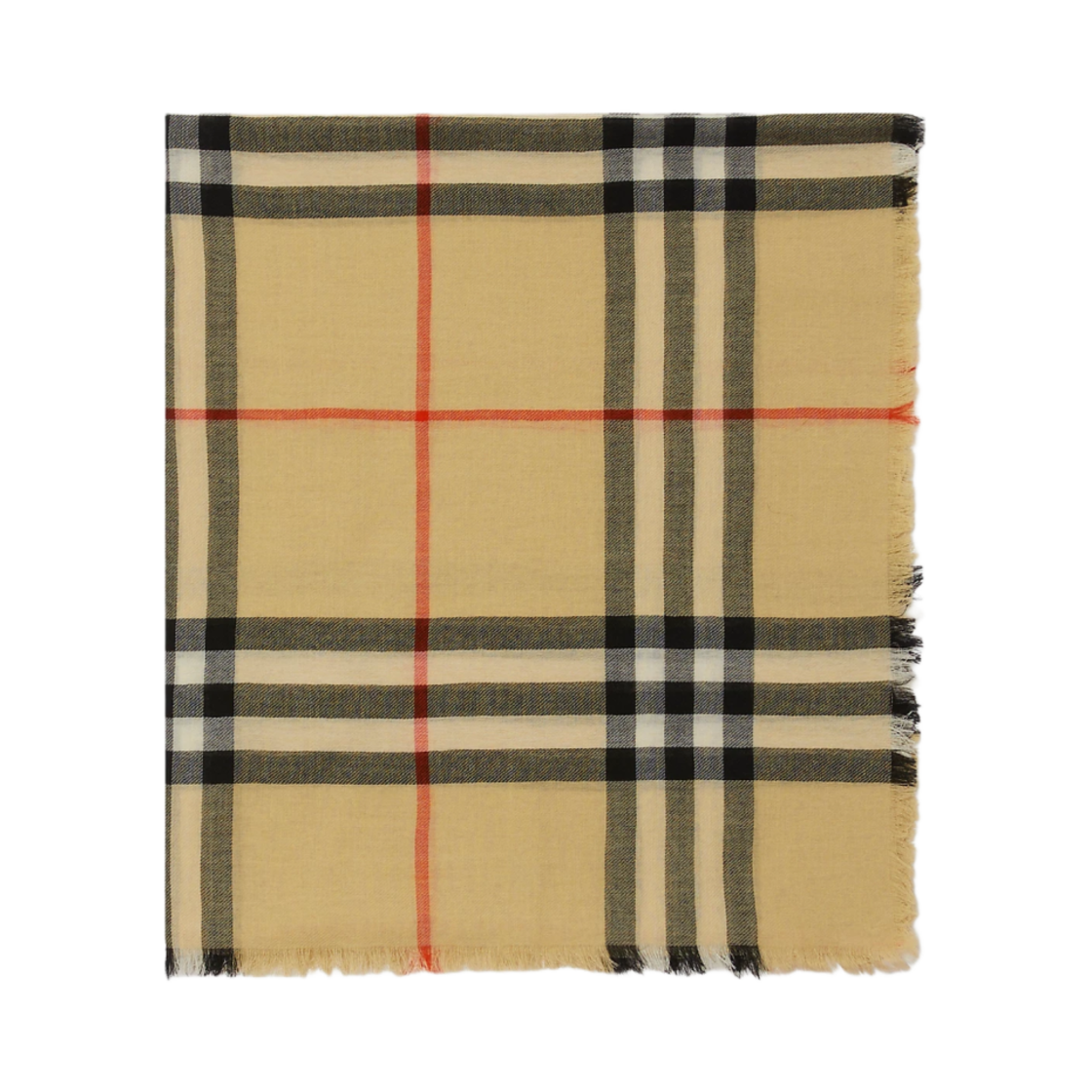 버버리 체크 울 스카프 샌드