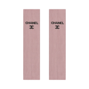 (W) Chanel Gaiters Mixed Fibers & Pink Black