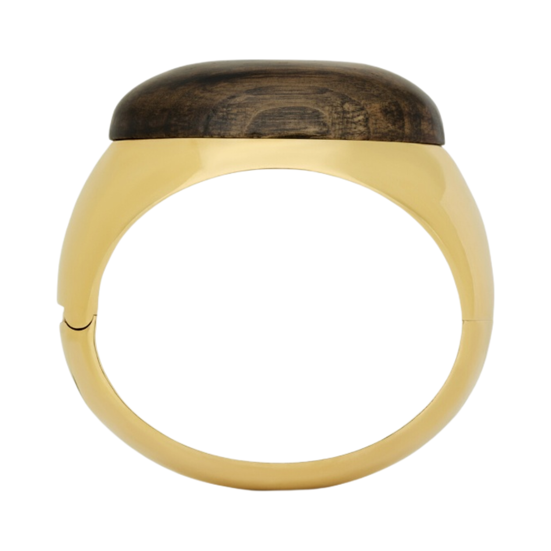 (W) 생로랑 돔 뱅글 메탈 & 우드 브라운 골드((W) Saint Laurent Dome Bangle in Metal and Wood Brown Gold) - 1