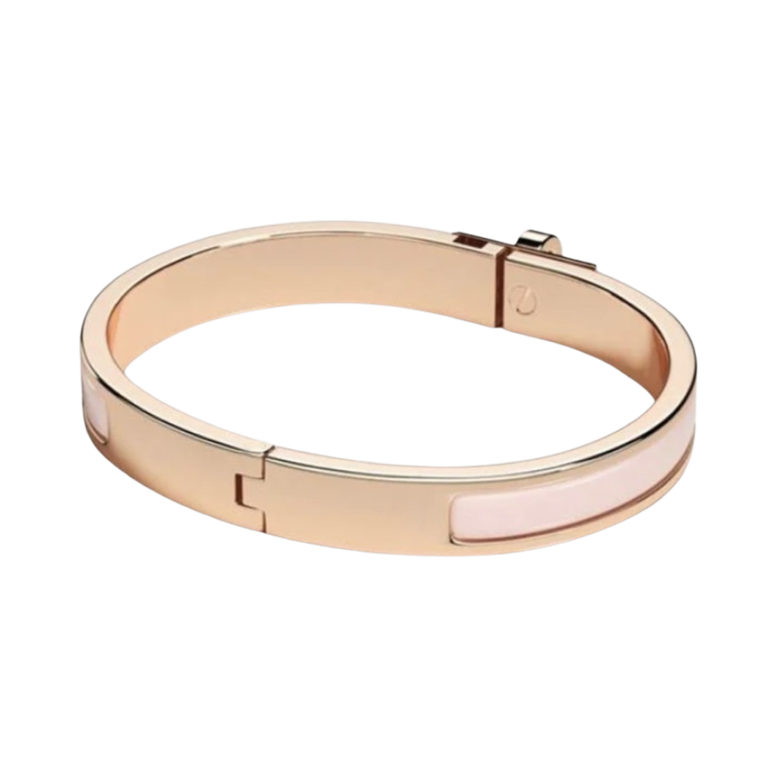 (W) 에르메스 미니 클릭 켈리 브레이슬릿 로즈 골드 하드웨어 & 로즈 컹되르((W) Hermes Mini Clic Kelly Bracelet Rose Gold & Rose Candeur) - 2