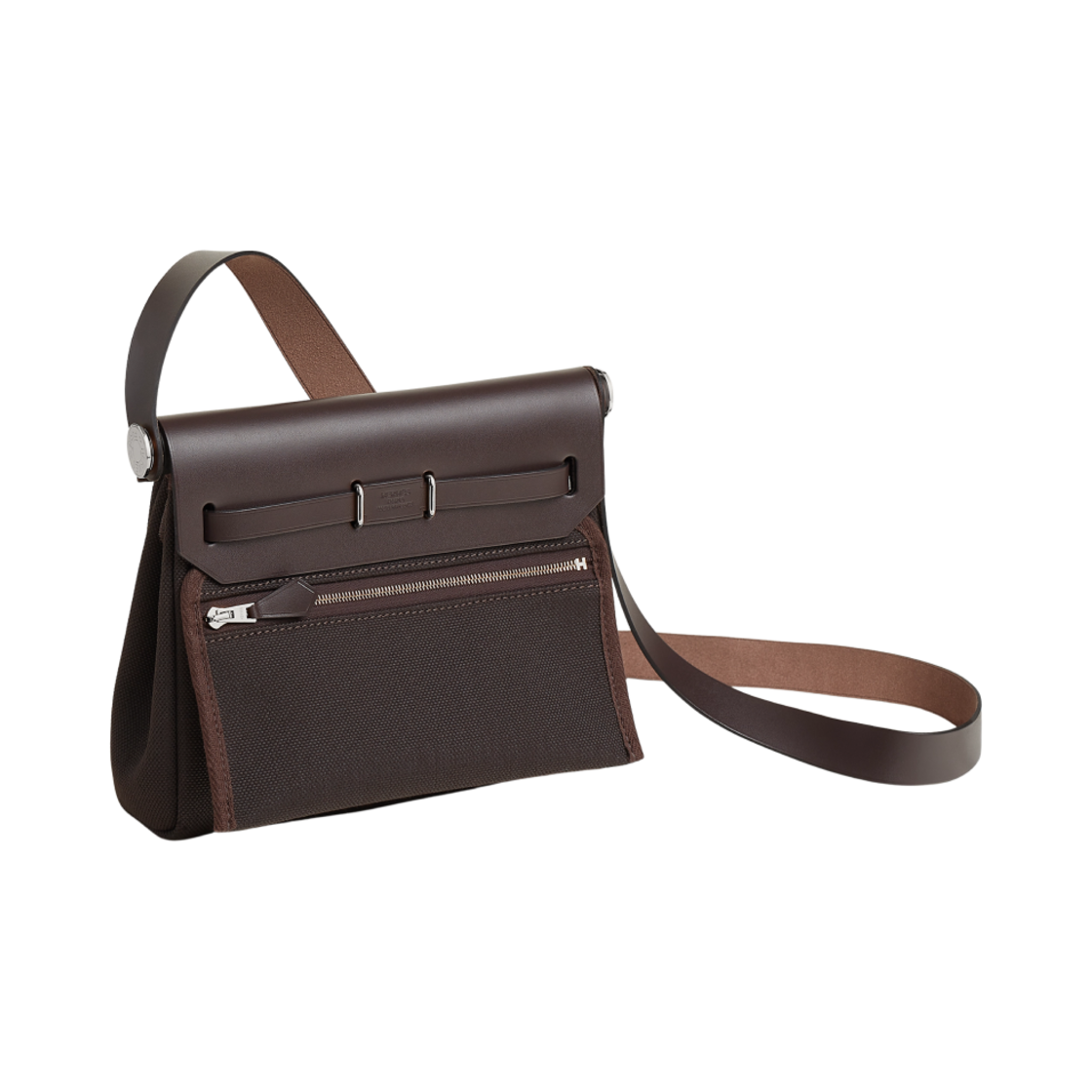 에르메스 에르백 집 20 백 밀리터리 캔버스 헌터 카우하이드 & 팔라듐 하드웨어 에벤(Hermes Herbag Zip 20 Bag Military Canvas Hunter Cowhide & Palladium Ebene) - 3