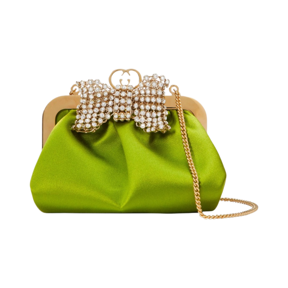 구찌 사틴 핸드백 보우 그린(Gucci Satin Handbag with Bow Green) - 1