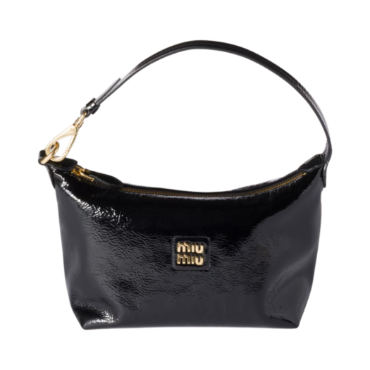 5NE841-ADNT-F0002 Miu Miu Naplak Patent Leather Pouch Black