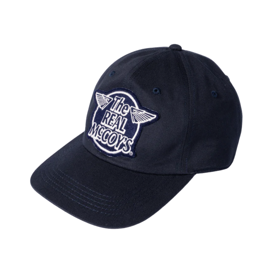 MA24016 The Real McCoy's White Logo Baseball Cap Navy