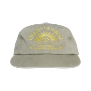 Hello Sunrise Washed Arch Logo 6Panel Cap Khaki Beige