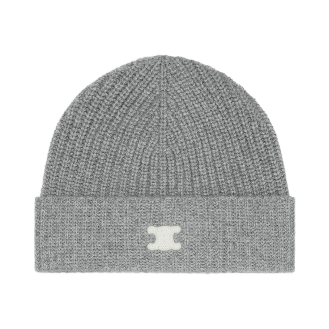 (W) 셀린느 트리옹프 비니 헤리티지 캐시미어 미디움 그레이((W) Celine Triomphe Beanie in Heritage Cashmere Medium Grey) - 1