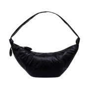 Lemaire Large Croissant Bag Coated Cotton Black
