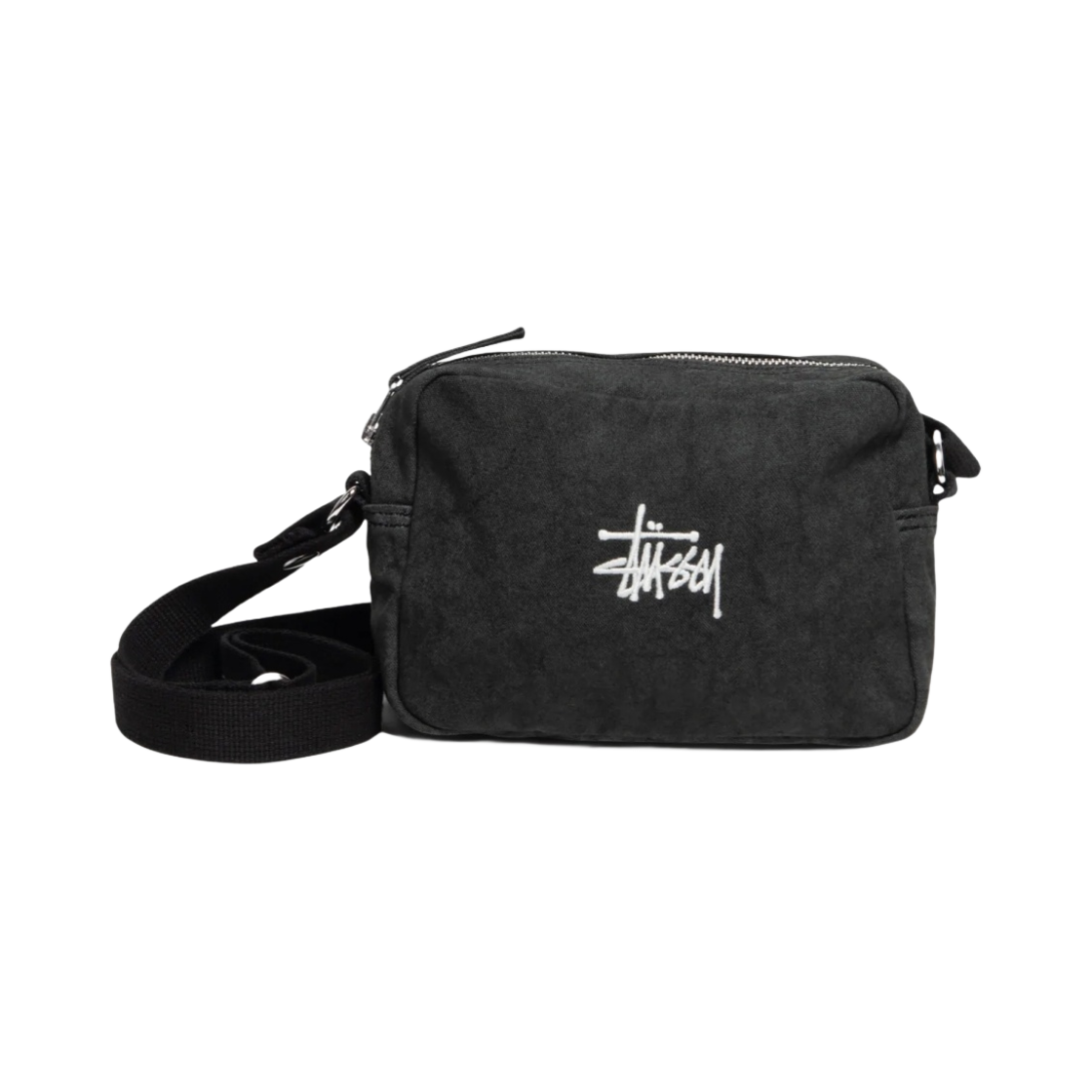 스투시 캔버스 사이드 파우치 워시드 블랙(Stussy Canvas Side Pouch Washed Black)