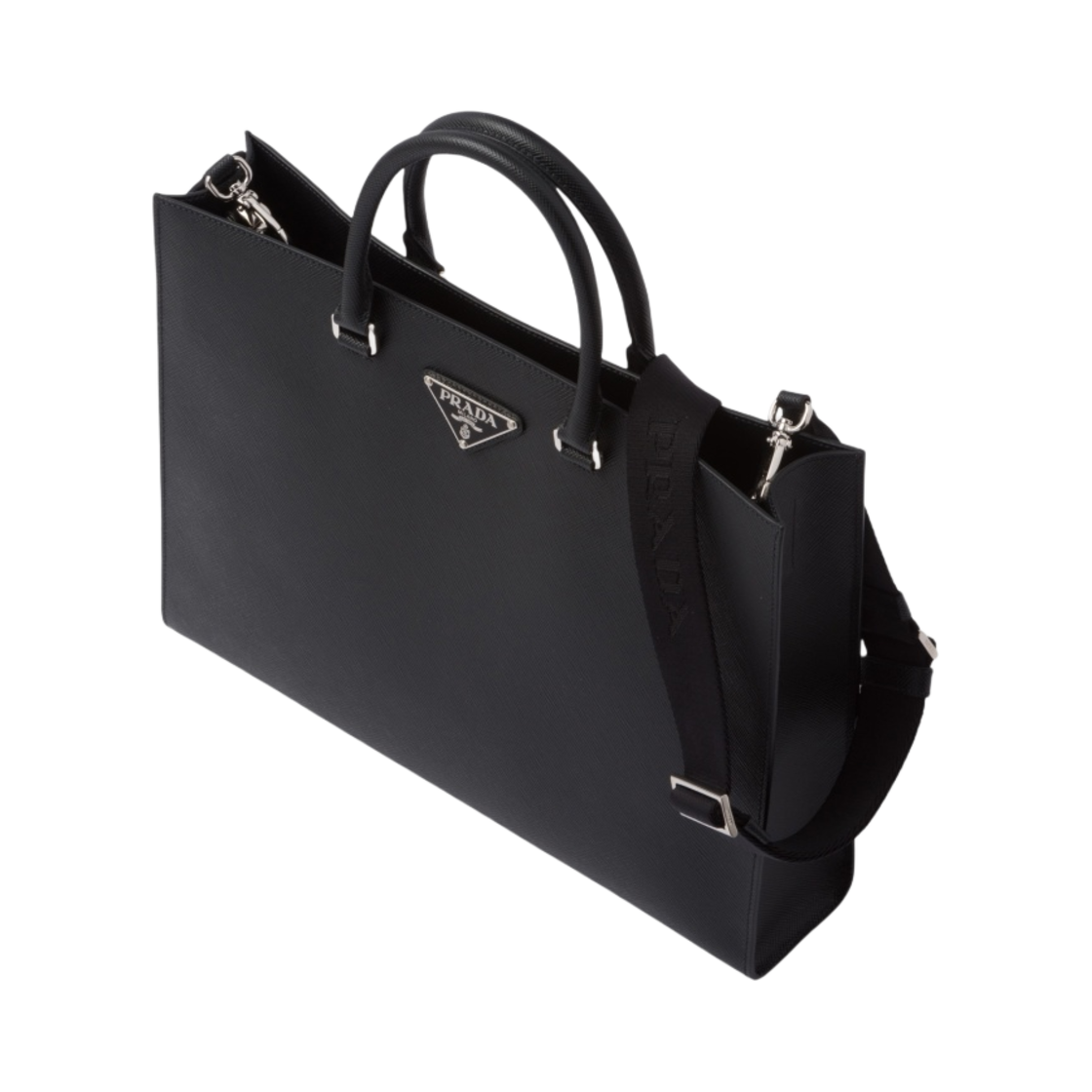 프라다 사피아노 레더 토트백 블랙(Prada Saffiano Leather Tote Bag Black) - 2