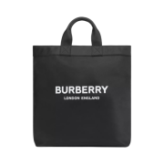 Burberry Logo Print Nylon Tote Black