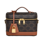 Celine Vanity in Triomphe Canvas and Calfskin Tan