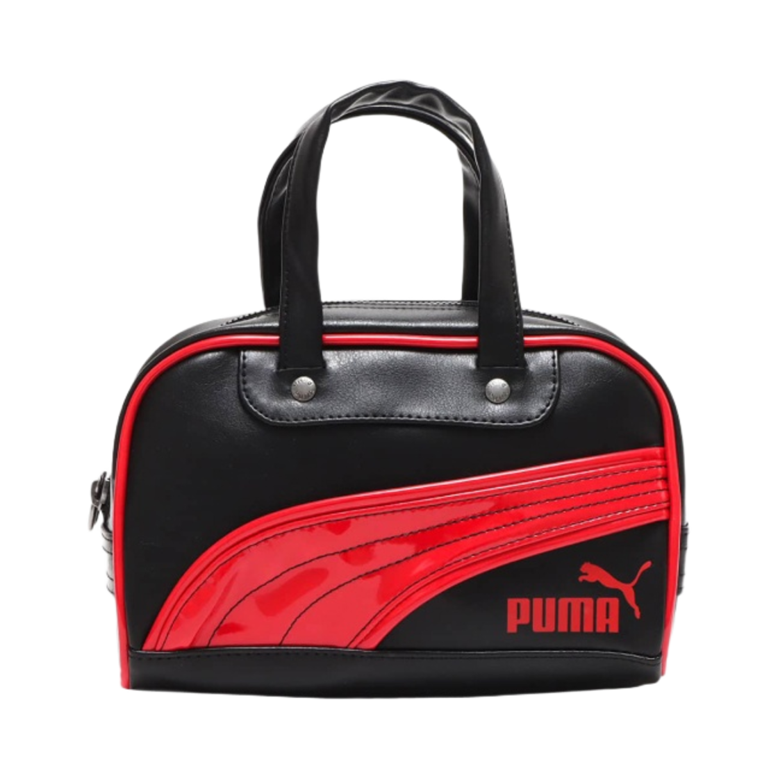 푸마 레트로 미니 그립 백 푸마 블랙 리본 레드(Puma Retro Mini Grip Bag Puma Black Ribbon Red)