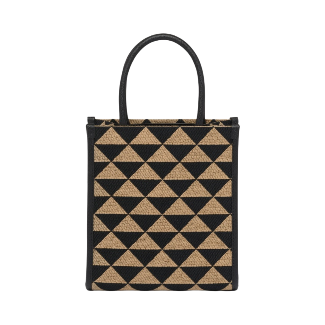 프라다 심볼 자카드 패브릭 마이크로백 블랙 베이지(Prada Symbol Jacquard Fabric Micro Bag Black Beige) - 2