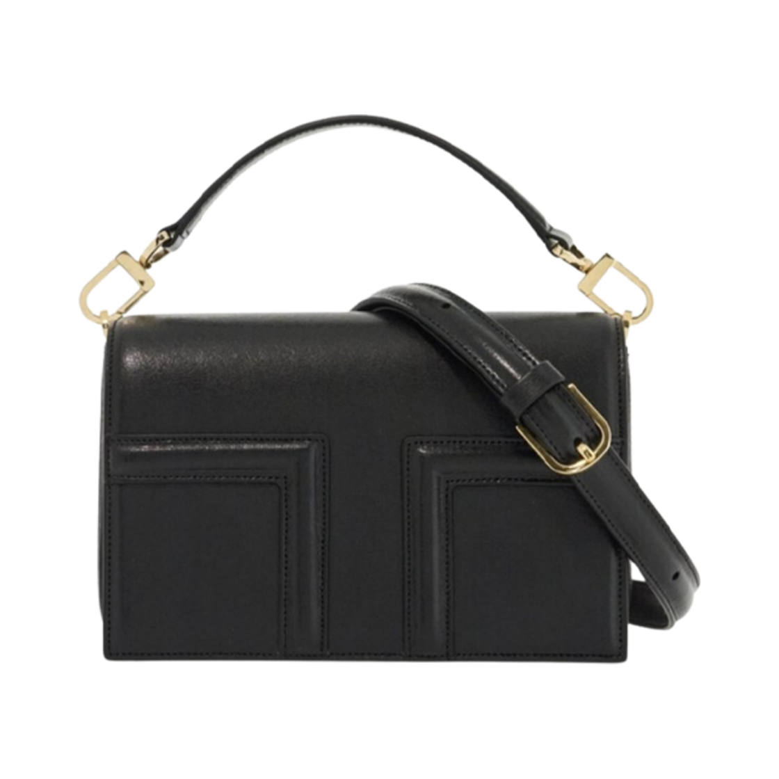 244-WAL0049-LE0025-001 Toteme Mini T-Flap Leather Bag Black